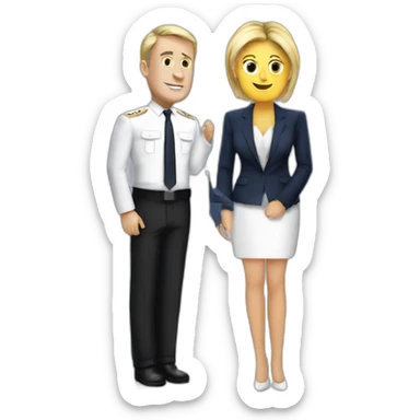 Marine lepen qui embrasse macron sticker