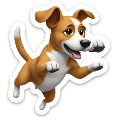 Dog doing a backflip sticker