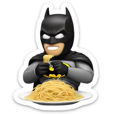 Batman eating spaghetti sticker