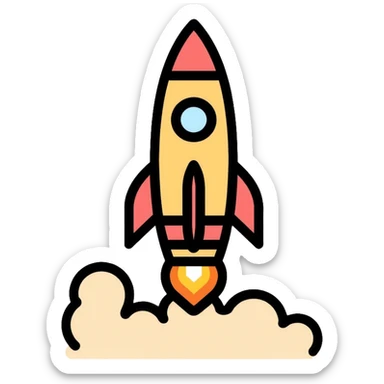 Simple rocket ship sticker
