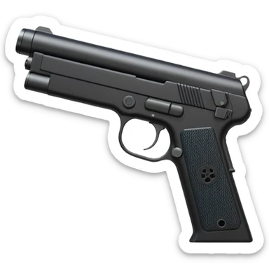 3D render of Silenced Pistol, secret agent spy gear aesthetic, hidden mechanisms, matte black metal with a long suppressor, sleek tactical texture, Apple emoji style, isolated on white background --v 6.0. sticker