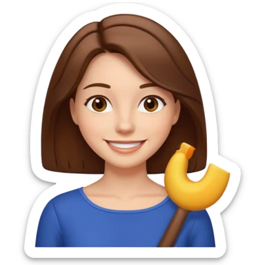 lady with a shoulder-length brown hair sticker