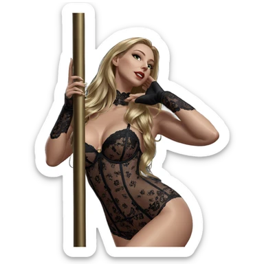 blonde beauty in elegant lingerie sticker