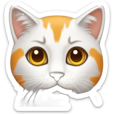 Gato pelo naranja y blanco sticker