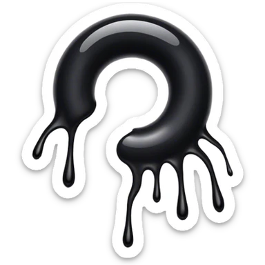 a black hole dripping white paint  sticker