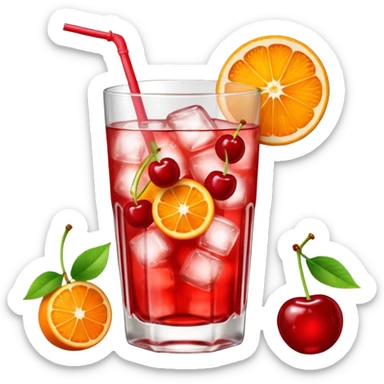 Shirley temple soda in a glass with ice sticker