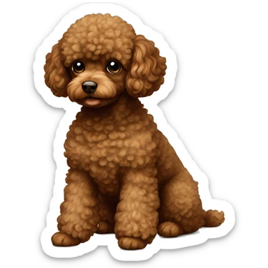 Brown toy poodle laying  sticker