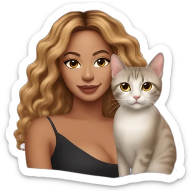 beyoncé with a cat sticker
