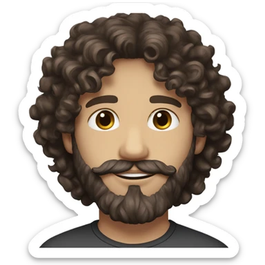 White boy with dark brown medium length wavy curly hair and a beard and mustache and the prettiest hazel eyes you’ve ever seen  sticker