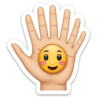 Crea un emoji que sea este ✋️ pero de cabeza, osea invertido sticker