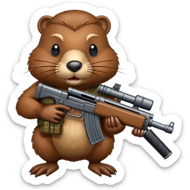 Бобер с пулеметом sticker