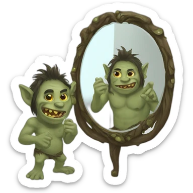 the troll and his mirror sticker