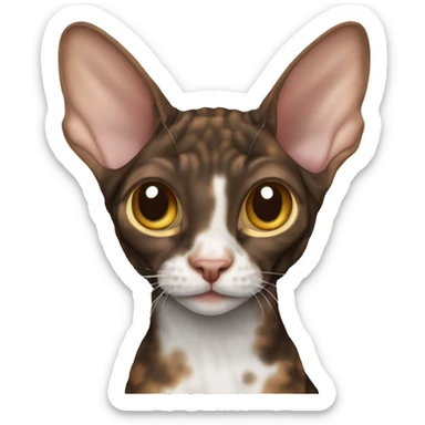 Cornish Rex cat of tortoiseshell color sticker
