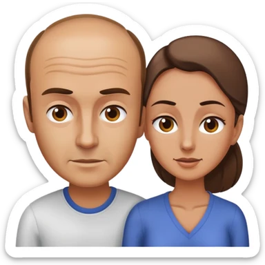 Hombre con entradas que es mandoneado por la mujer  sticker