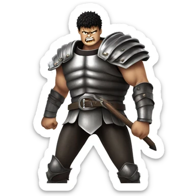 angry Berserk Guts, show muscular armor sticker