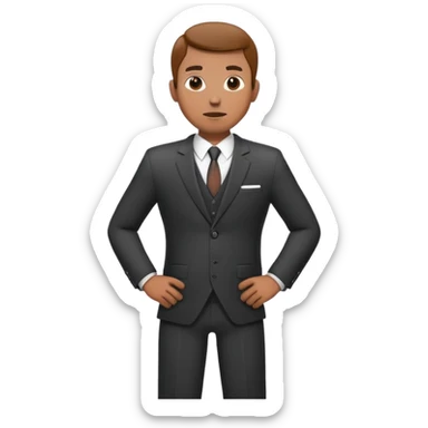 man in suit with hands on his hips sticker