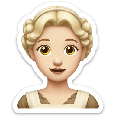 Pale Milkmaid dress girl portrait  sticker