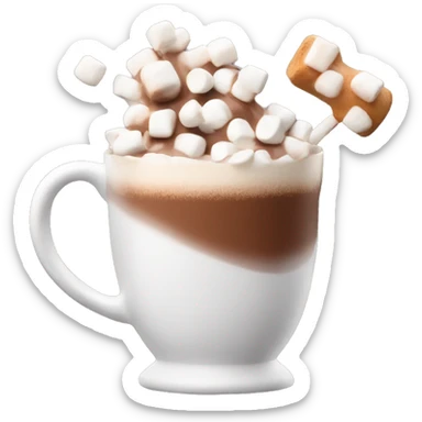 Hot chocolate with marshmallows  sticker