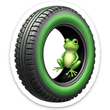 a frog that is a tire   sticker