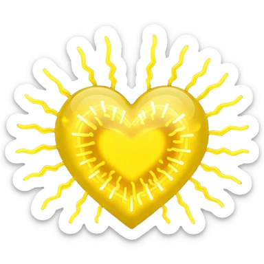 yellow heart pulsating with yellow energy particles sticker