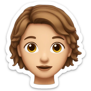 Girl with brown hair and face framing  strands sticker