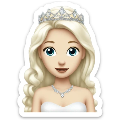 elegant white-skinned beauty with tiara sticker