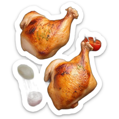 chicken thighs and breast on grill  sticker