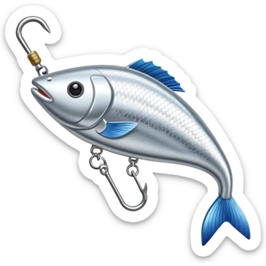 silver fishing lure sticker