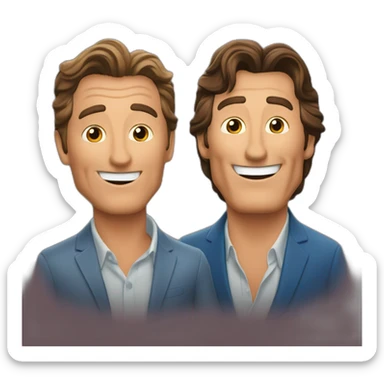matthew mcconaughey and daniel o'donnell singing a duet sticker