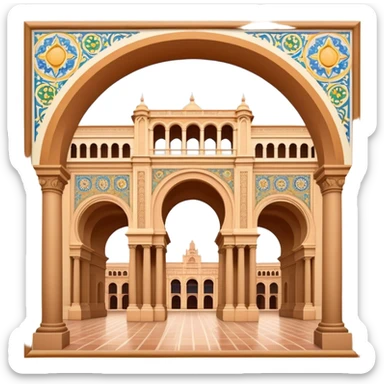 Plaza de España Landmark Emoji – Featuring its semicircular palace, grand arches, and decorative tilework. sticker