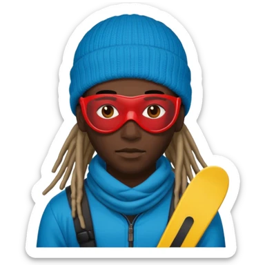 darkskin guy with dreads and a ski mask sticker