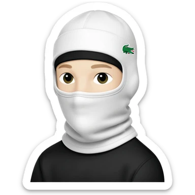 white boy lacoste balaclava black with lacoste sticker
