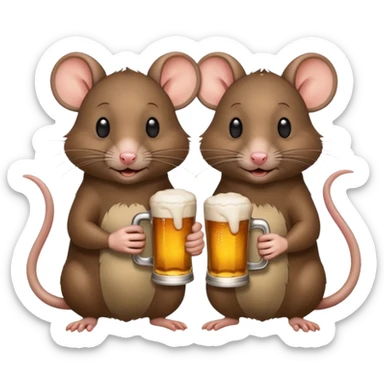 Rats with beers emoji sticker