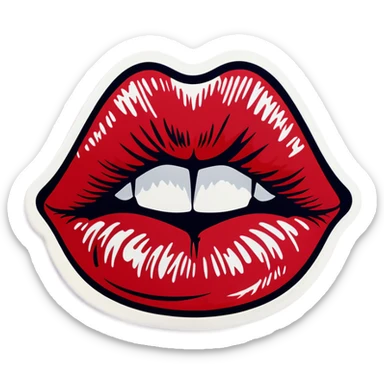 kiss lip mark sticker