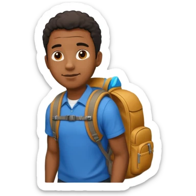 backpacked mountain black man sticker