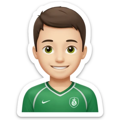 Boy — green sports jersey sticker