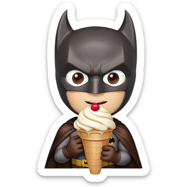 Bat man with ice cream  sticker