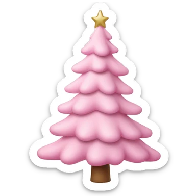 pastel pink christmas tree sticker