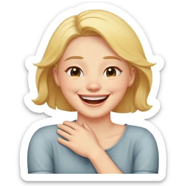 arms crossed around neck laughing  sticker