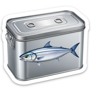 rectangular metal tin can for mackerel fish sticker