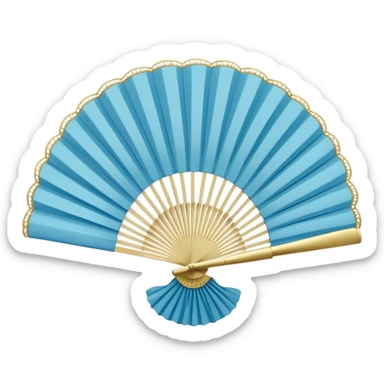 rococo blue fan sticker