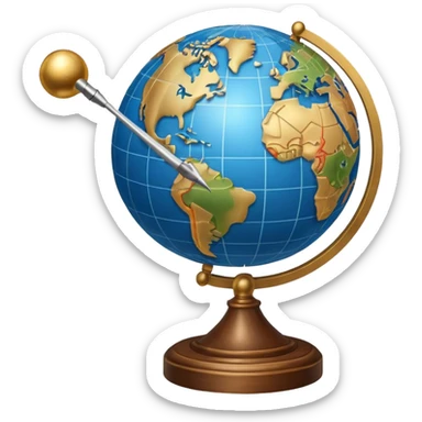 globe and pointer sticker