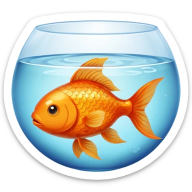 gold fish in a bowl sticker