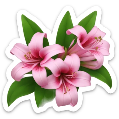 Pink lilie flowers  sticker