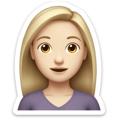 A girl with pale skin and light brown hair  sticker