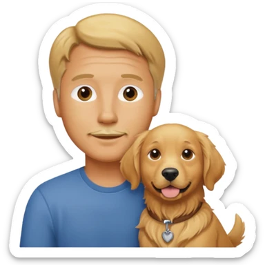 Dad with golden retriever  sticker