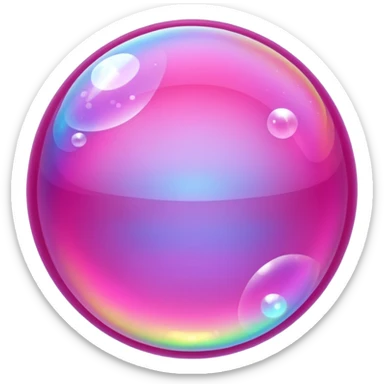pink fuchsia sparkling shiny bubble sticker