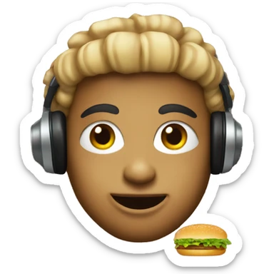 Un DJ avec hamburger  sticker