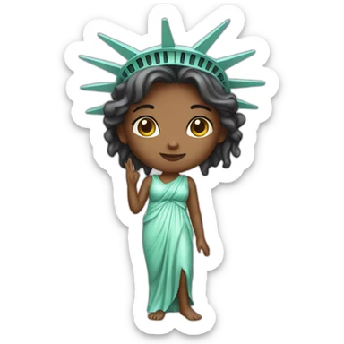 cute girl statue of liberty sticker