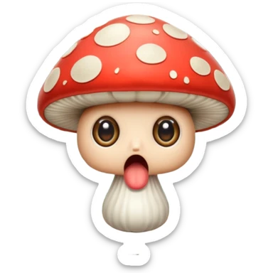 forest character shocked wide eyes mushroom dropped from hands sticker